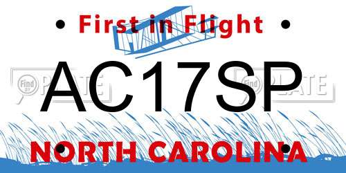 AC17SP North Carolina License Plate