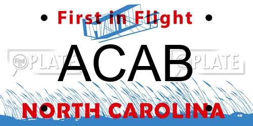 ACAB North Carolina License Plate