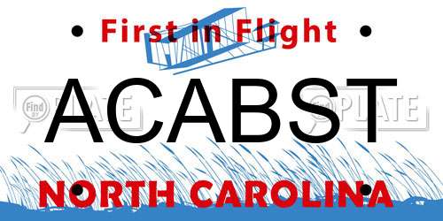ACABST North Carolina License Plate