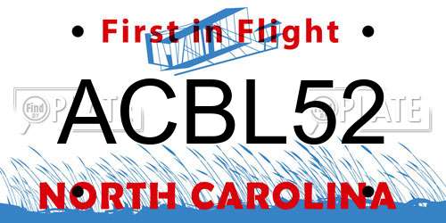 ACBL52 North Carolina License Plate