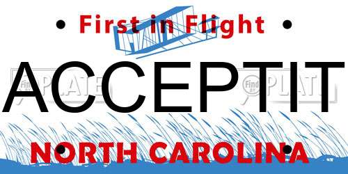 ACCEPTIT North Carolina License Plate