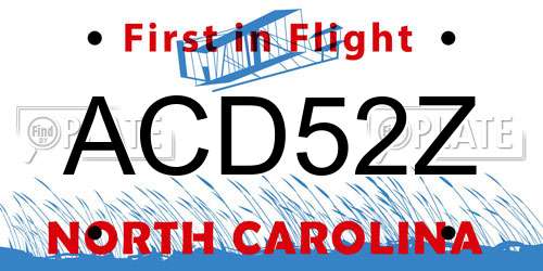 ACD52Z North Carolina License Plate