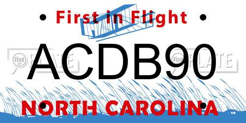 ACDB90 North Carolina License Plate