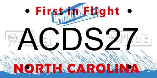 ACDS27 North Carolina License Plate