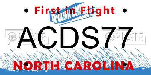 ACDS77 North Carolina License Plate