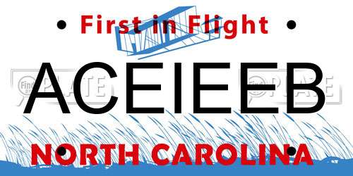 ACEIEEB North Carolina License Plate