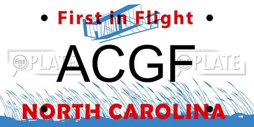 ACGF North Carolina License Plate
