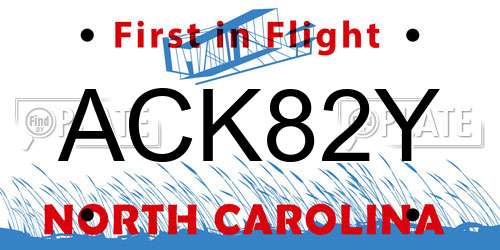 ACK82Y North Carolina License Plate