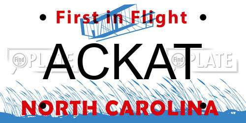 ACKAT North Carolina License Plate