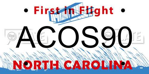 ACOS90 North Carolina License Plate