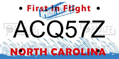 ACQ57Z North Carolina License Plate