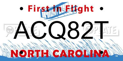 ACQ82T North Carolina License Plate