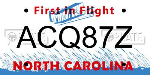 ACQ87Z North Carolina License Plate