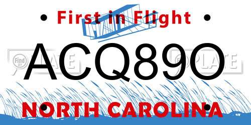 ACQ89O North Carolina License Plate
