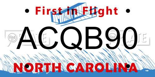 ACQB90 North Carolina License Plate