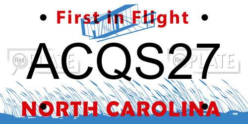 ACQS27 North Carolina License Plate