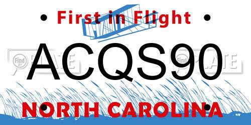 ACQS90 North Carolina License Plate