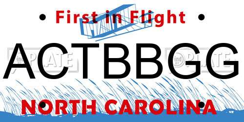 ACTBBGG North Carolina License Plate