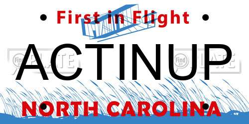 ACTINUP North Carolina License Plate