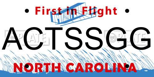 ACTSSGG North Carolina License Plate