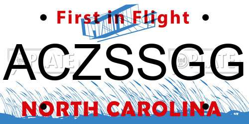 ACZSSGG North Carolina License Plate