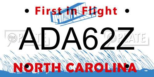 ADA62Z North Carolina License Plate