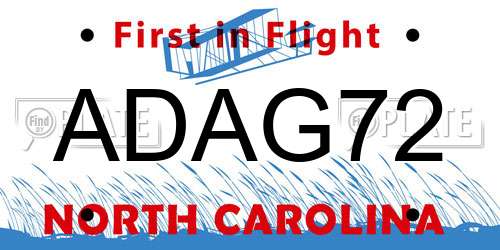 ADAG72 North Carolina License Plate