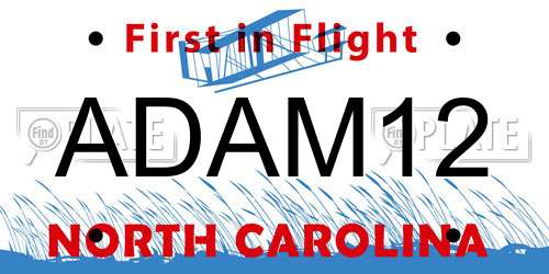 ADAM12 North Carolina License Plate