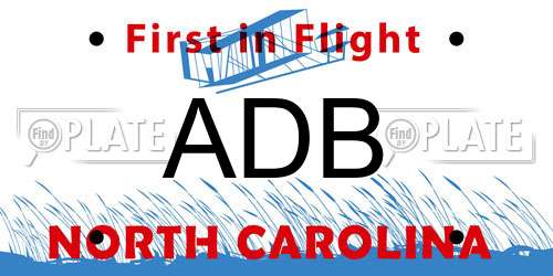 ADB North Carolina License Plate