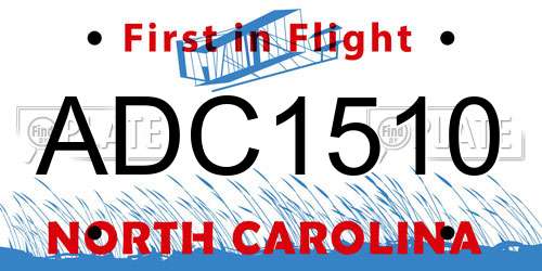 ADC1510 North Carolina License Plate