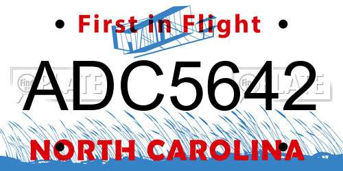 ADC5642 North Carolina License Plate