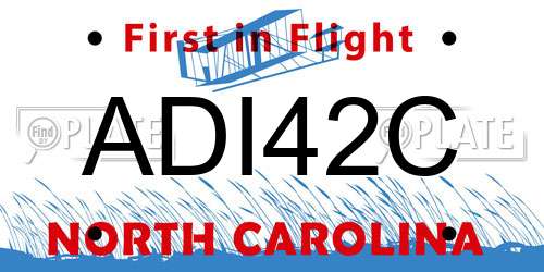 ADI42C North Carolina License Plate