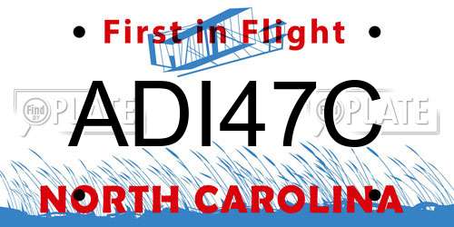 ADI47C North Carolina License Plate