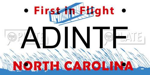 ADINTF North Carolina License Plate