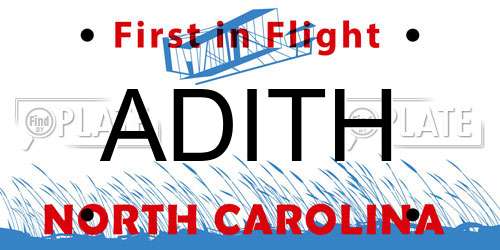 ADITH North Carolina License Plate