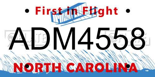 ADM4558 North Carolina License Plate