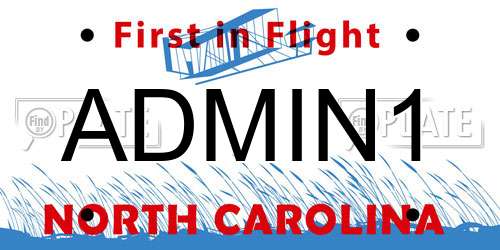 ADMIN1 North Carolina License Plate