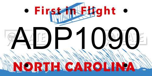 ADP1090 North Carolina License Plate