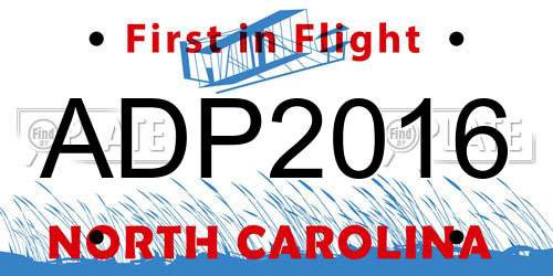 ADP2016 North Carolina License Plate
