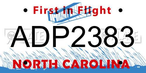 ADP2383 North Carolina License Plate