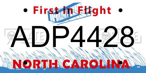 ADP4428 North Carolina License Plate