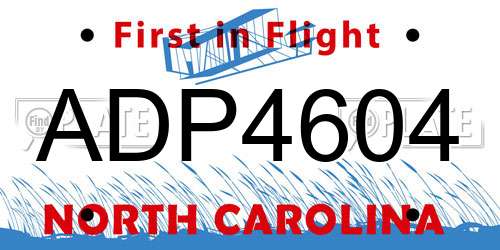 ADP4604 North Carolina License Plate