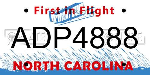 ADP4888 North Carolina License Plate