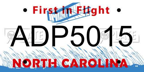 ADP5015 North Carolina License Plate
