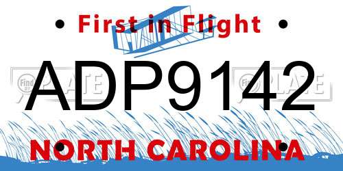 ADP9142 North Carolina License Plate