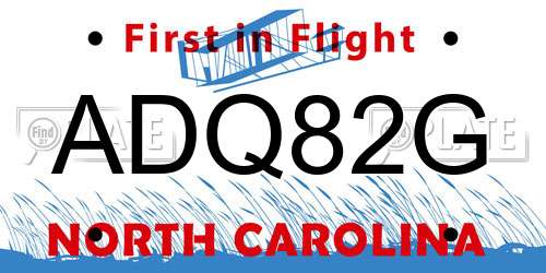 ADQ82G North Carolina License Plate