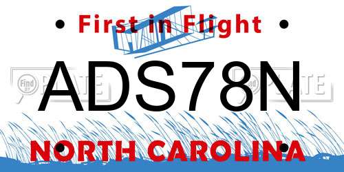 ADS78N North Carolina License Plate