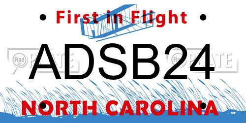 ADSB24 North Carolina License Plate