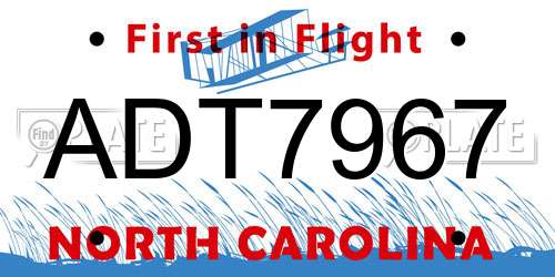 ADT7967 North Carolina License Plate