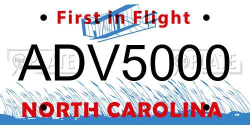 ADV5000 North Carolina License Plate